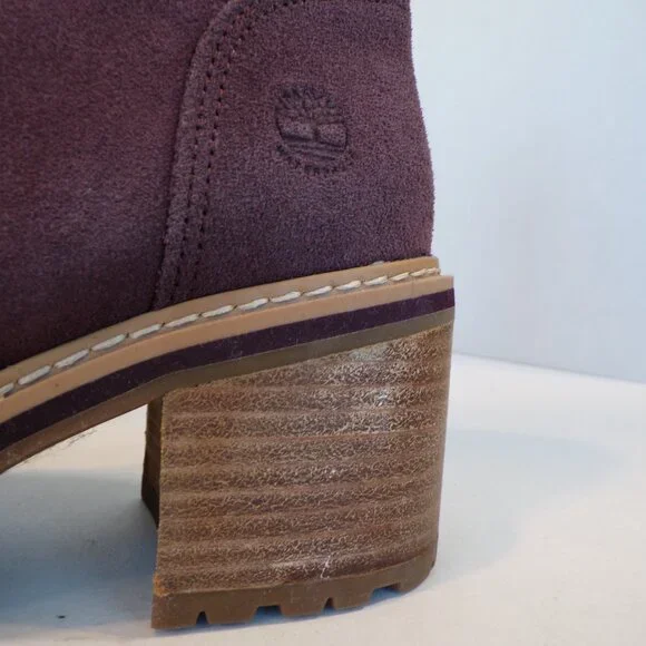 Timberland Purple Suede Waterproof Fur Lined Lace Up Heeled Boots Womens Size 7 - Picture 4 of 14